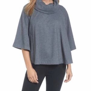 CASLON Cowl-neck Poncho Grey X-Small/Small